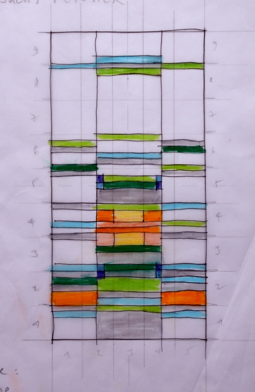 Rhythmen Entwurfs-Skizze color